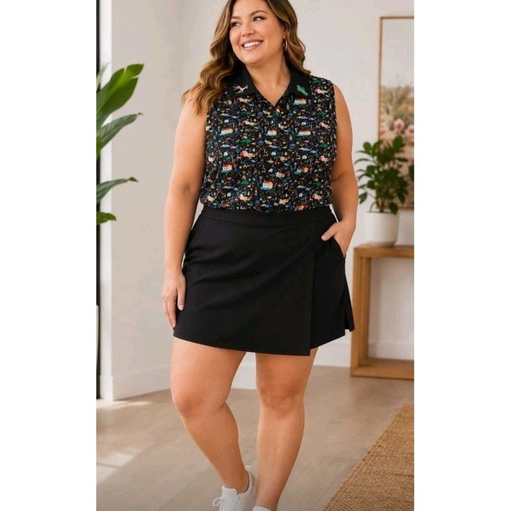 Rachel Antonoff Size 3X Collared‎ Button Up Top Narrative Print Whimsical Cute